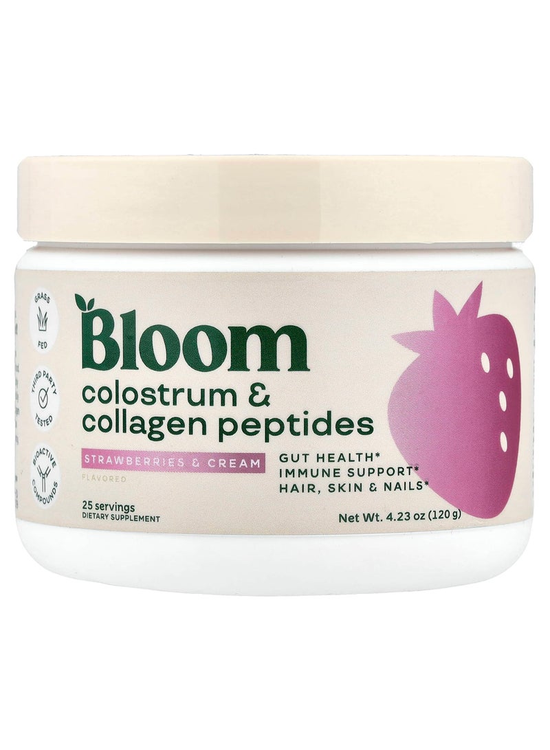 Colostrum & Collagen Peptides, Strawberries & Cream, 4.23 oz (120 g)